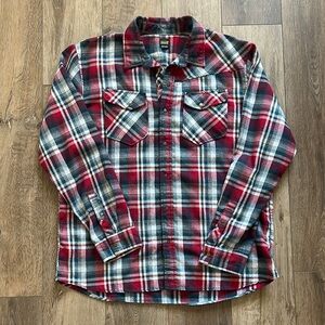 Volcom Red and Black Casual Button Down Shirt